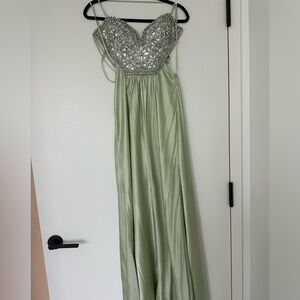 Mignon Crystal Mint Green Prom Dress